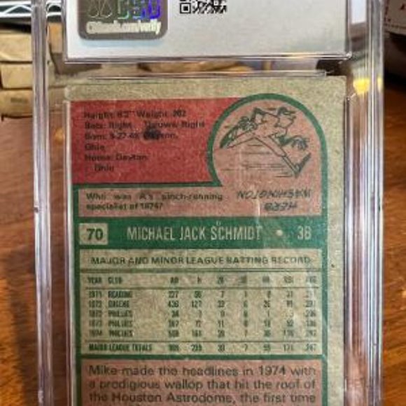 1975 TOPPS #70 MIKE SCHMIDT CSG 4 - Picture 3 of 4